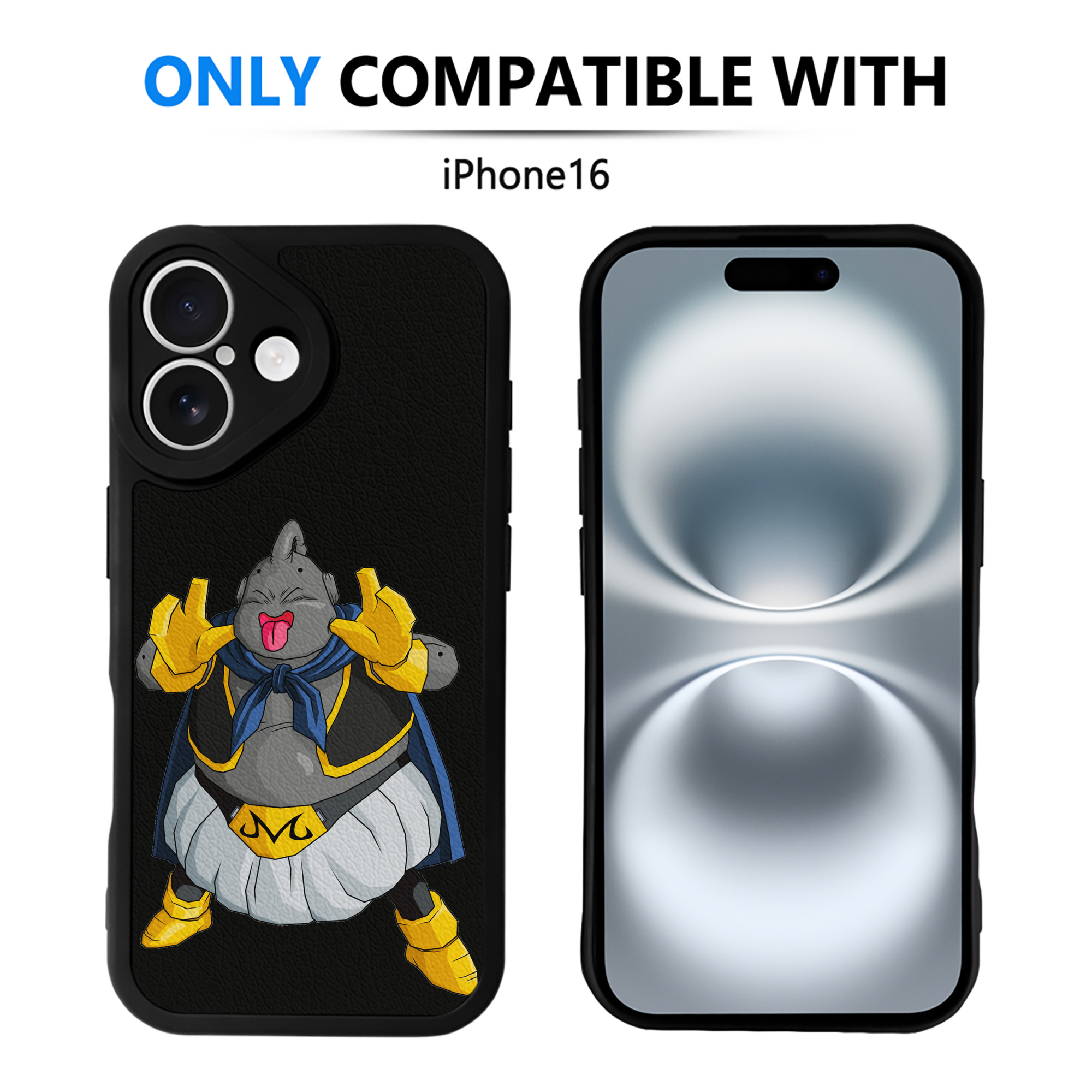 （画像用） ドラゴンボール 魔人ブウ DRAGON BALL Majin Buu 【iPhone 16シリーズ対応】シリコンスマホケース（レザー調） 材質：シリコン